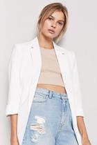 Forever21 Open-front Roll-tab Blazer