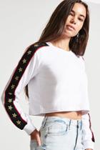 Forever21 Stripe-trim French Terry Crop Top