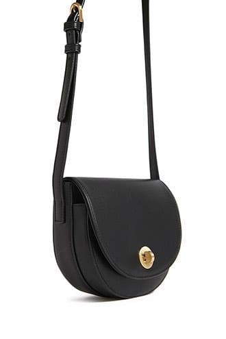 Forever21 Faux Leather Crossbody Saddle Bag