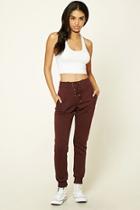 Forever21 Women's  Heathered Lace-up Sweatpants