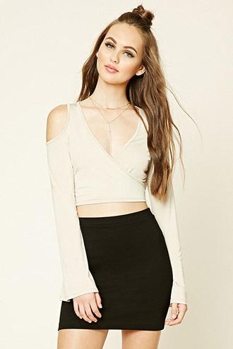 Forever21 Women's  Zippered Back Mini Skirt