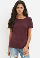 Forever21 Women's  Cutout-back Slub Knit Top (plum)