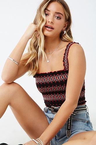Forever21 Threaded Smocked Top