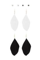 Forever21 Faux Feather Drop Earring Set