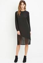 Love21 Women's  Black Contemporary Sheer-paneled Shift Dress