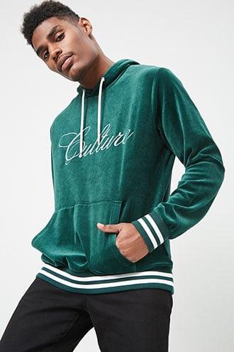 Forever21 Culture Graphic Velvet Hoodie