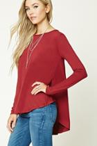 Forever21 Women's  Draped Stretch-knit Top