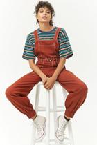 Forever21 Contrast Stitched Overalls