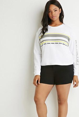 Forever21 Plus Real Graphic Colorblocked Sweatshirt