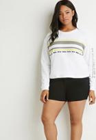 Forever21 Plus Real Graphic Colorblocked Sweatshirt