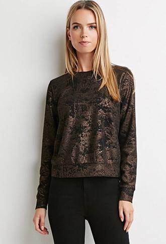 Love21 Abstract Pattern Metallic Sweater