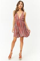 Forever21 Anm Multistriped Plunging Mini Dress