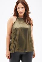 Forever21 Plus Size Metallic Woven Halter Top
