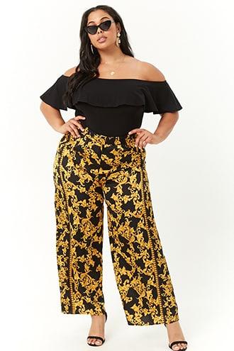 Forever21 Plus Size Baroque Wide-leg Pants