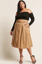 Forever21 Plus Size Button-front Midi Skirt