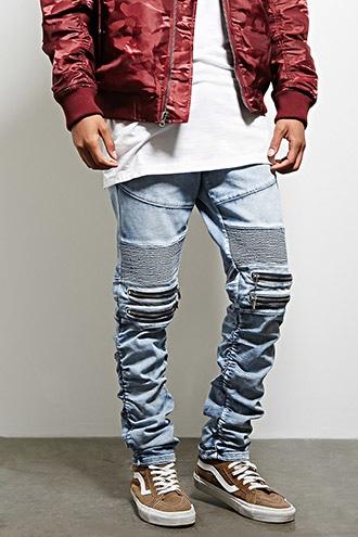 Forever21 Victorious Moto Ruched Jeans