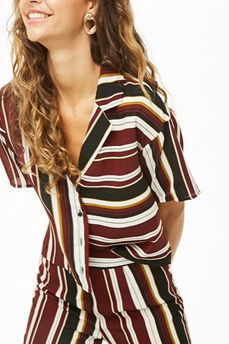 Forever21 Vented Striped Shirt