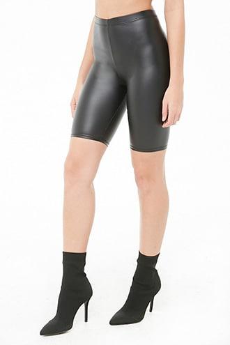 Forever21 Faux Leather Biker Shorts