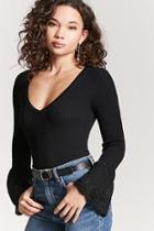 Forever21 Ribbed Lantern Sleeve Top