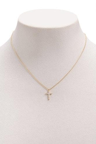 Forever21 Cz Cross Pendant Necklace