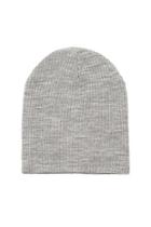 Forever21 Women's  Heather Grey Ribbed Knit Beanie