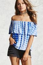 Forever21 Off-the-shoulder Tie-dye Top