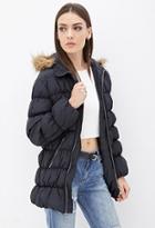 Forever21 Faux Fur-trimmed Puffer