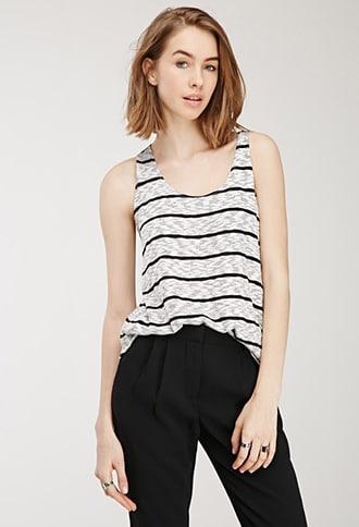 Forever21 Striped Slub Knit Tank