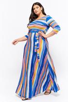 Forever21 Plus Size Multi-striped Maxi Dress