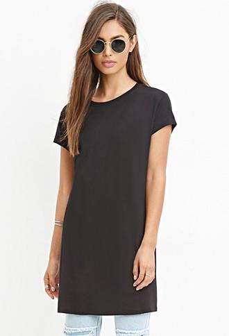 Forever21 High-slit Longline Tee