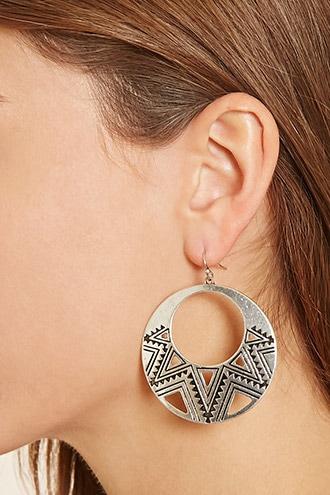 Forever21 Etched Cutout Drop Earrings