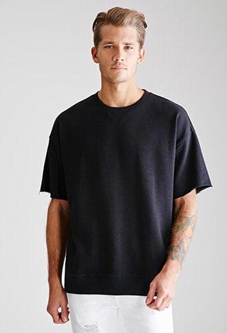Forever21 Raw-cut Sleeve Sweatshirt
