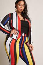 Forever21 Plus Size Stripe Blazer & Pants Set