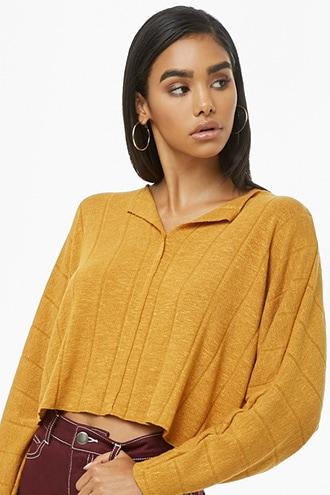 Forever21 Split Neck Crop Top