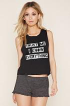 Forever21 Women's  Black & Cream Trust Me Pj Set