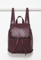 Forever21 Faux Leather Chained Backpack (burgundy)