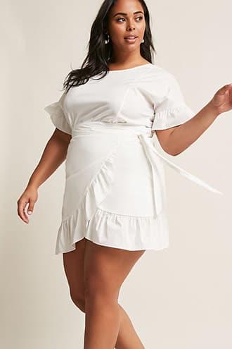 Forever21 Plus Size Ruffle Wrap-front Dress