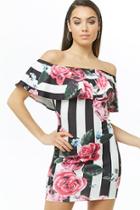 Forever21 Striped Floral Print Mini Dress