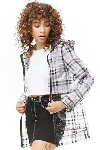 Forever21 Glen Plaid Vinyl Jacket