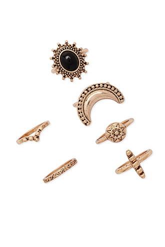 Forever21 Etched Moon Ring Set