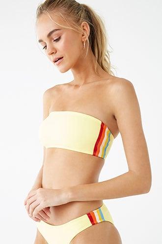 Forever21 Striped-trim Bandeau Bikini Top