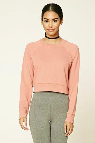 Forever21 Plus Women's Salmon French Terry Knit Pullover