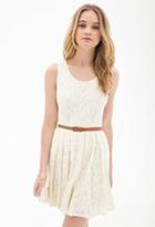 Forever21 Belted Crochet Lace Dress