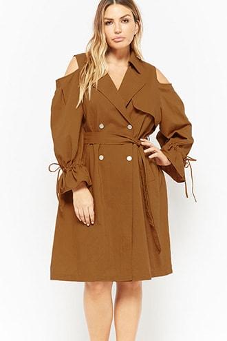Forever21 Plus Size Open-shoulder Coat