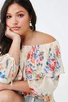 Forever21 Plus Size Floral Off-the-shoulder Flounce Top