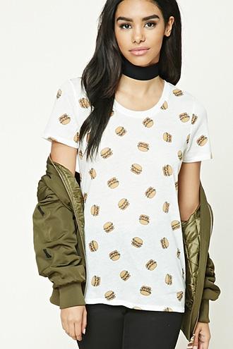 Forever21 Cheeseburger Print Tee