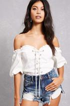 Forever21 Sweetheart Lace-up Top
