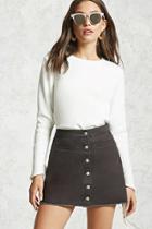Forever21 Frayed Button-down Mini Skirt
