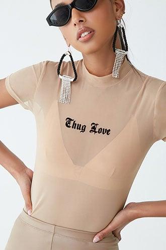 Forever21 Sheer Thug Love Graphic Top