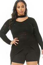 Forever21 Plus Size Distressed Cutout Sweater